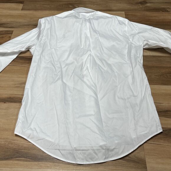 Lands' End Shirt Mens Medium White Cotton Button Down Pocket Logo - Picture 9 of 9